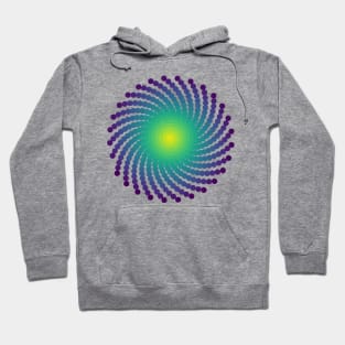 Sun Spiral Viridis Galaxy | Dark Peacock Yellow Green Blue Hoodie